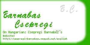 barnabas csepregi business card